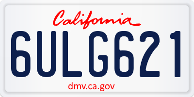 CA license plate 6ULG621