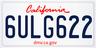 CA license plate 6ULG622