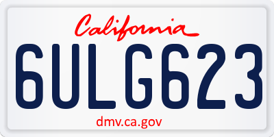 CA license plate 6ULG623