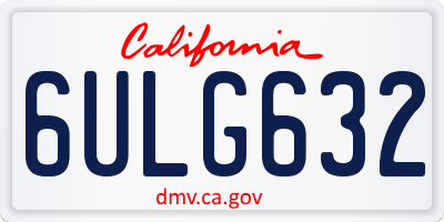 CA license plate 6ULG632