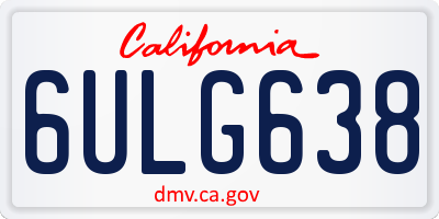 CA license plate 6ULG638