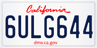 CA license plate 6ULG644