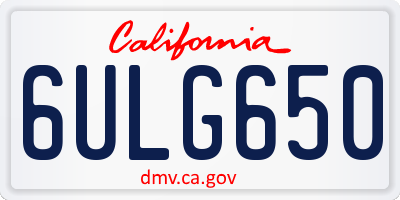 CA license plate 6ULG650