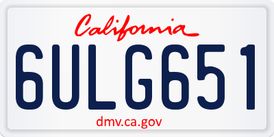 CA license plate 6ULG651