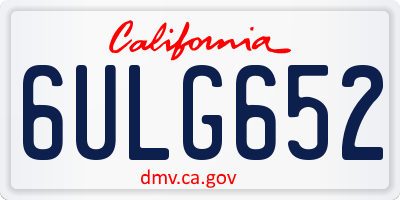 CA license plate 6ULG652