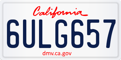 CA license plate 6ULG657
