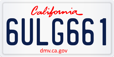 CA license plate 6ULG661