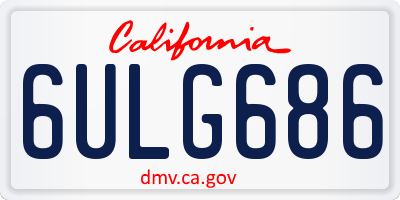 CA license plate 6ULG686