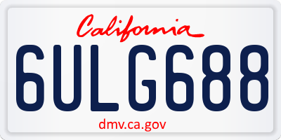 CA license plate 6ULG688