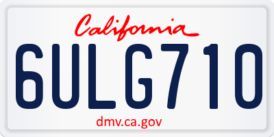 CA license plate 6ULG710