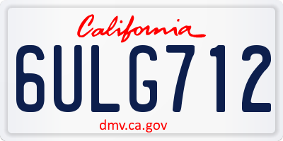 CA license plate 6ULG712