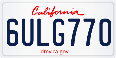 CA license plate 6ULG770