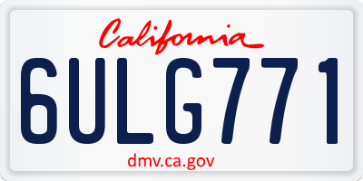 CA license plate 6ULG771