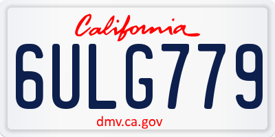 CA license plate 6ULG779