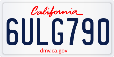 CA license plate 6ULG790