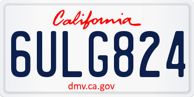 CA license plate 6ULG824