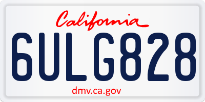 CA license plate 6ULG828