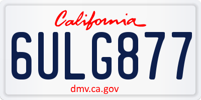 CA license plate 6ULG877