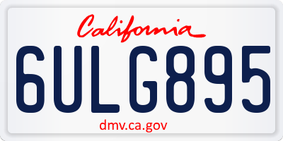 CA license plate 6ULG895