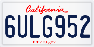CA license plate 6ULG952