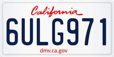 CA license plate 6ULG971
