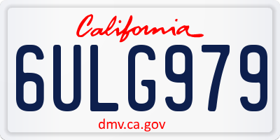 CA license plate 6ULG979