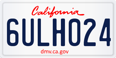 CA license plate 6ULH024