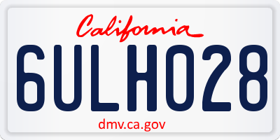 CA license plate 6ULH028