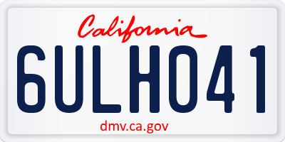 CA license plate 6ULH041
