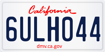CA license plate 6ULH044