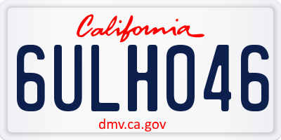 CA license plate 6ULH046