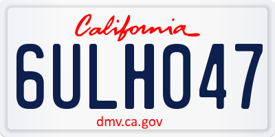 CA license plate 6ULH047