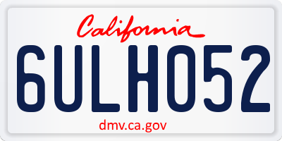 CA license plate 6ULH052