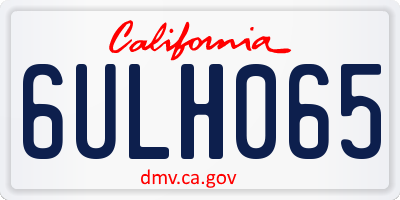 CA license plate 6ULH065