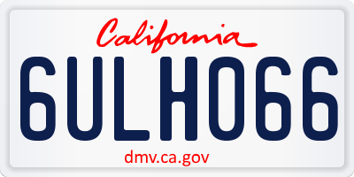 CA license plate 6ULH066