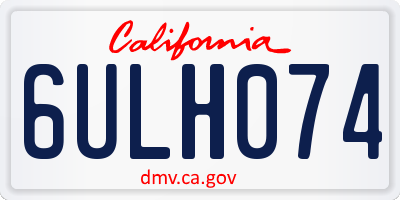 CA license plate 6ULH074