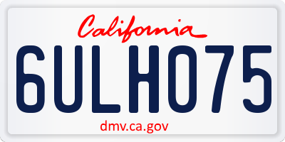 CA license plate 6ULH075