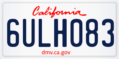 CA license plate 6ULH083