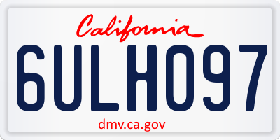 CA license plate 6ULH097