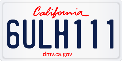 CA license plate 6ULH111