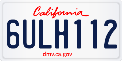 CA license plate 6ULH112