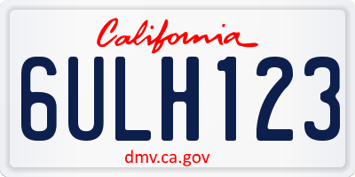 CA license plate 6ULH123