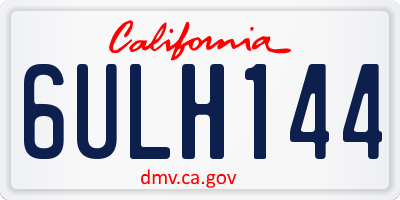 CA license plate 6ULH144