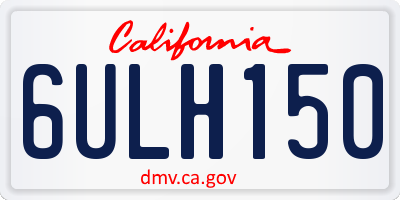 CA license plate 6ULH150