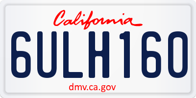 CA license plate 6ULH160