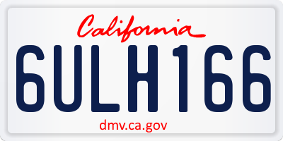 CA license plate 6ULH166