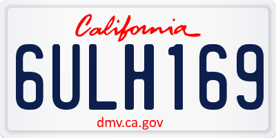 CA license plate 6ULH169