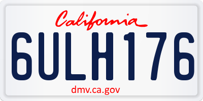 CA license plate 6ULH176
