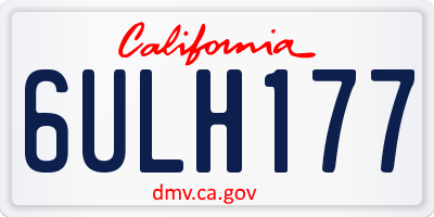 CA license plate 6ULH177