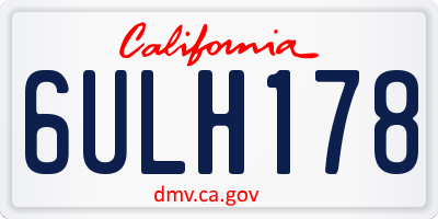 CA license plate 6ULH178